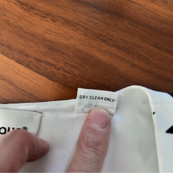 Vintage 80s Black & White Dress Geometric Nipon Boutique 100% Silk Size Medium - Picture 11 of 11